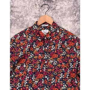 J Crew x Liberty London Shirt Medium Mens Slim Fit Wild Flower Florals